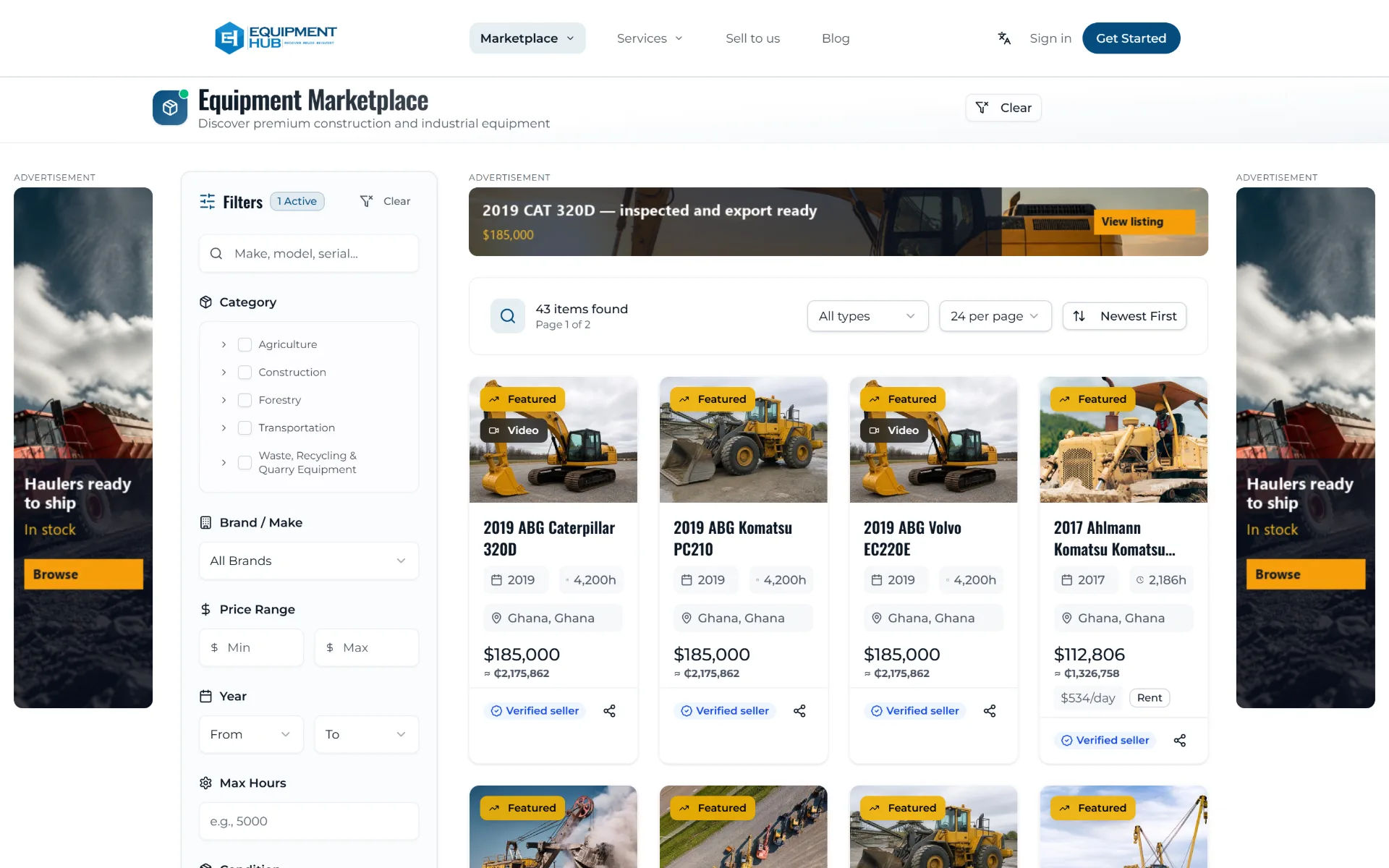 Marketplace leaderboard and rails running on Equipment Hub